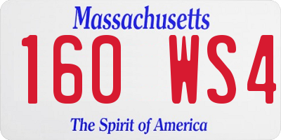 MA license plate 160WS4