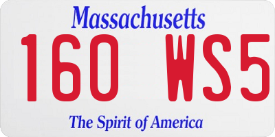 MA license plate 160WS5