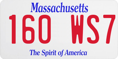 MA license plate 160WS7