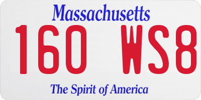 MA license plate 160WS8