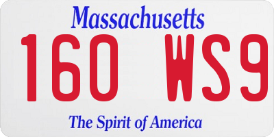 MA license plate 160WS9