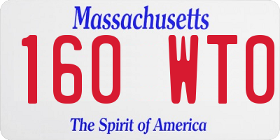 MA license plate 160WT0