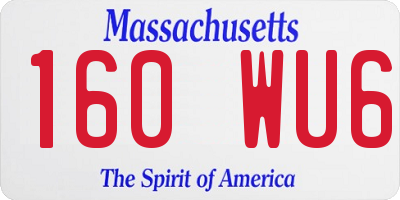 MA license plate 160WU6