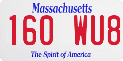 MA license plate 160WU8