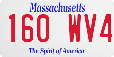 MA license plate 160WV4