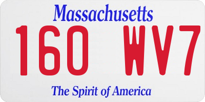 MA license plate 160WV7
