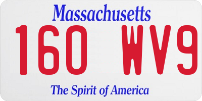 MA license plate 160WV9