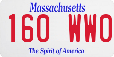 MA license plate 160WW0