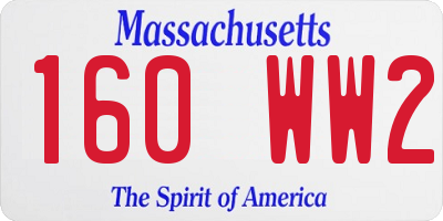 MA license plate 160WW2