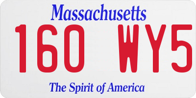 MA license plate 160WY5