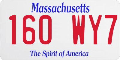 MA license plate 160WY7