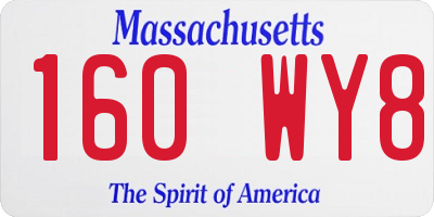 MA license plate 160WY8