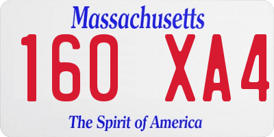 MA license plate 160XA4