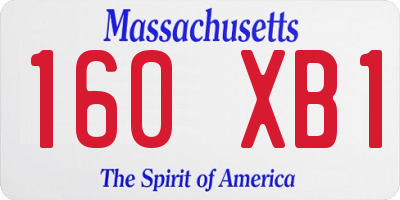MA license plate 160XB1