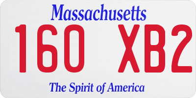 MA license plate 160XB2