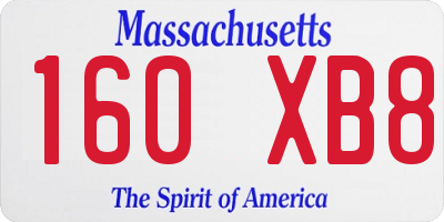 MA license plate 160XB8
