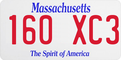MA license plate 160XC3