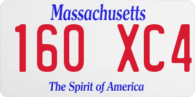 MA license plate 160XC4