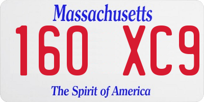 MA license plate 160XC9