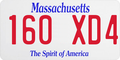 MA license plate 160XD4