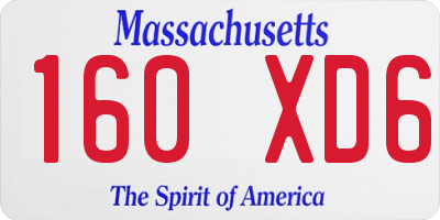 MA license plate 160XD6