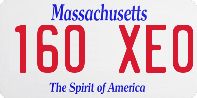 MA license plate 160XE0