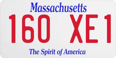 MA license plate 160XE1