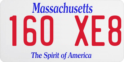 MA license plate 160XE8