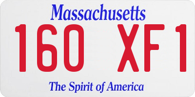 MA license plate 160XF1