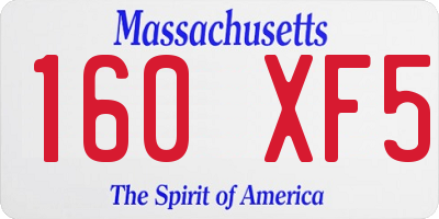 MA license plate 160XF5