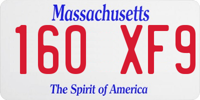 MA license plate 160XF9