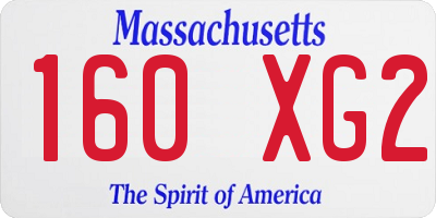 MA license plate 160XG2