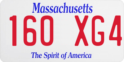 MA license plate 160XG4