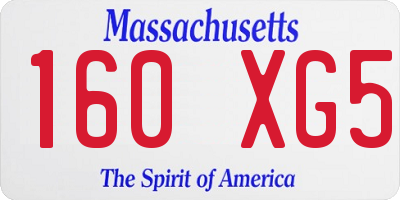 MA license plate 160XG5