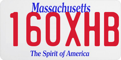 MA license plate 160XHB