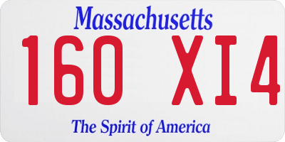 MA license plate 160XI4