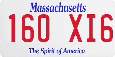 MA license plate 160XI6