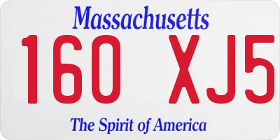 MA license plate 160XJ5
