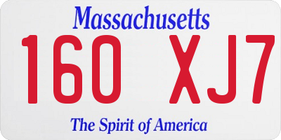 MA license plate 160XJ7