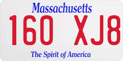 MA license plate 160XJ8