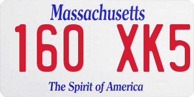 MA license plate 160XK5