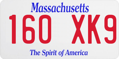 MA license plate 160XK9