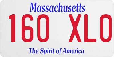 MA license plate 160XL0