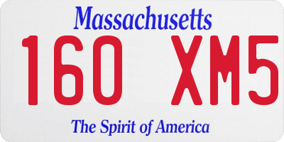 MA license plate 160XM5