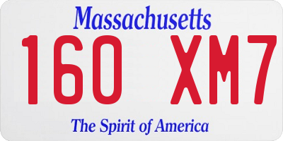 MA license plate 160XM7