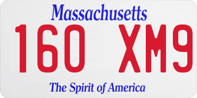 MA license plate 160XM9