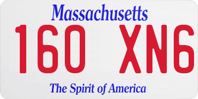 MA license plate 160XN6