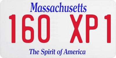 MA license plate 160XP1
