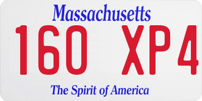 MA license plate 160XP4