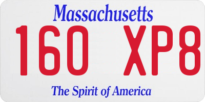 MA license plate 160XP8
